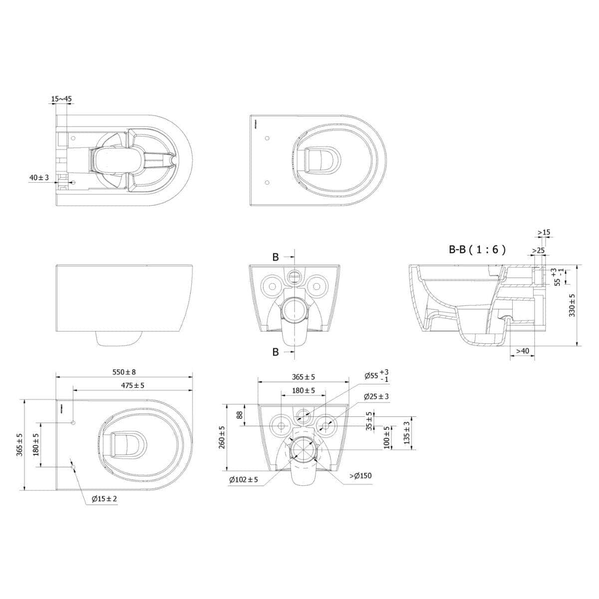 Vikingbad Aida Rimless Vegghengt toalett VikingBad Vegghengt toalett