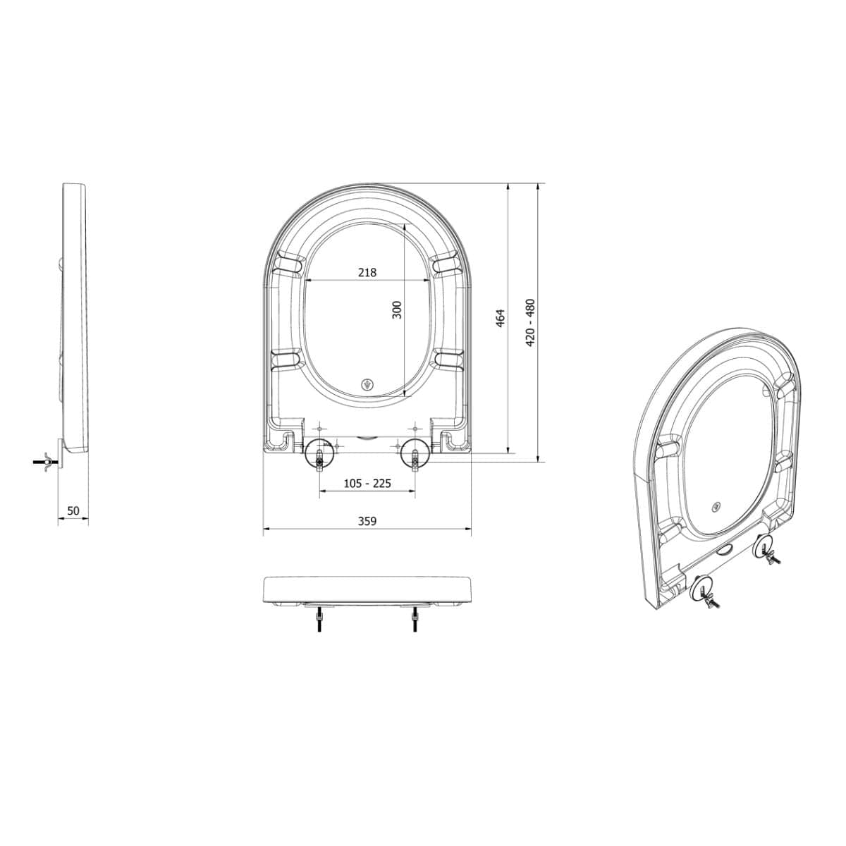 VikingBad Aida Standard Toalettsete hvit - Soft-close Hvit VikingBad Toalettsete VB-020473-01