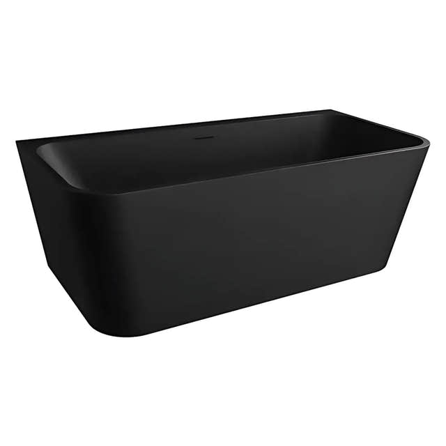 VikingBad Badekar Dybe Rett 160-180 - back to wall Svart matt / 160cm VikingBad Frittstående badekar VB-015566-03