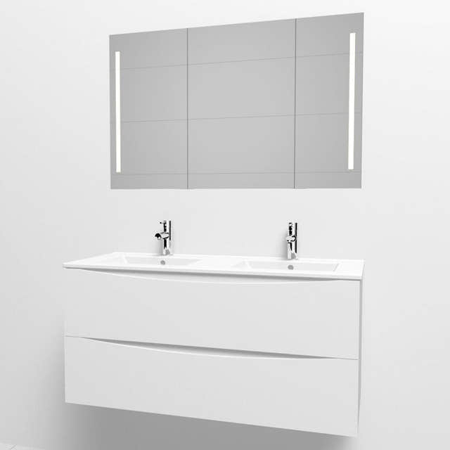 VikingBad ELI Servantskap med BEA servant Hvit matt / 120cm dobbel VikingBad Servantskap VB-116542