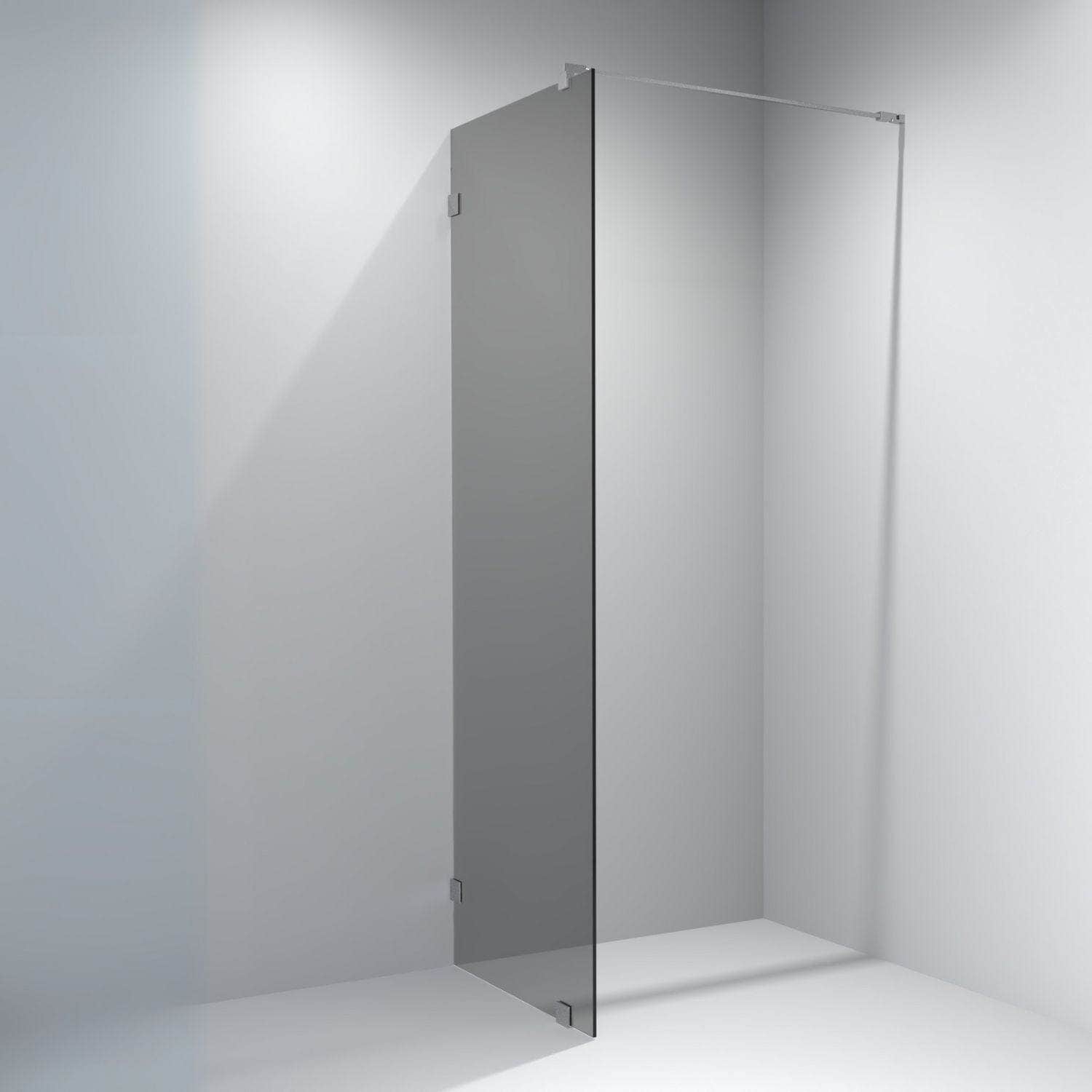 VikingBad Emil Glassfelt - Farget glass Krom / 100cm / Sotet glass VikingBad Dusjvegg VB-117884