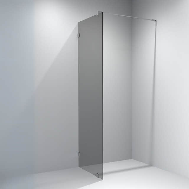 VikingBad Emil Glassfelt - Farget glass Krom / 100cm / Sotet glass VikingBad Dusjvegg VB-117884
