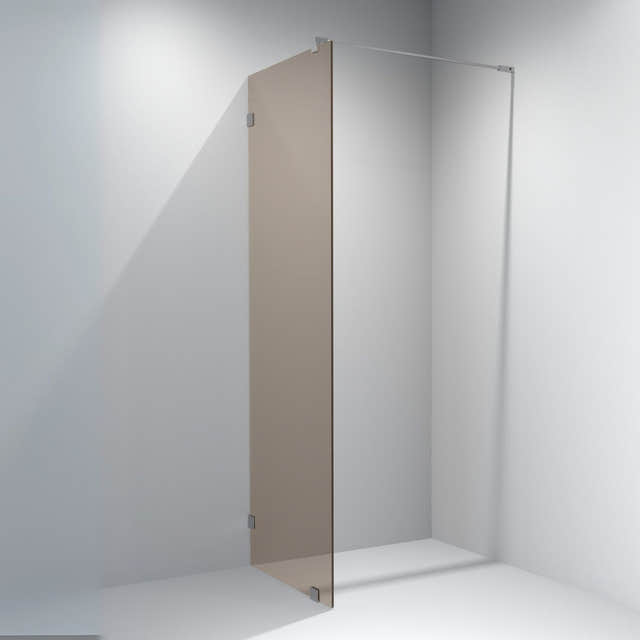 VikingBad Emil Glassfelt - Farget glass Krom / 120cm / bronse glass VikingBad Dusjvegg VB-117896