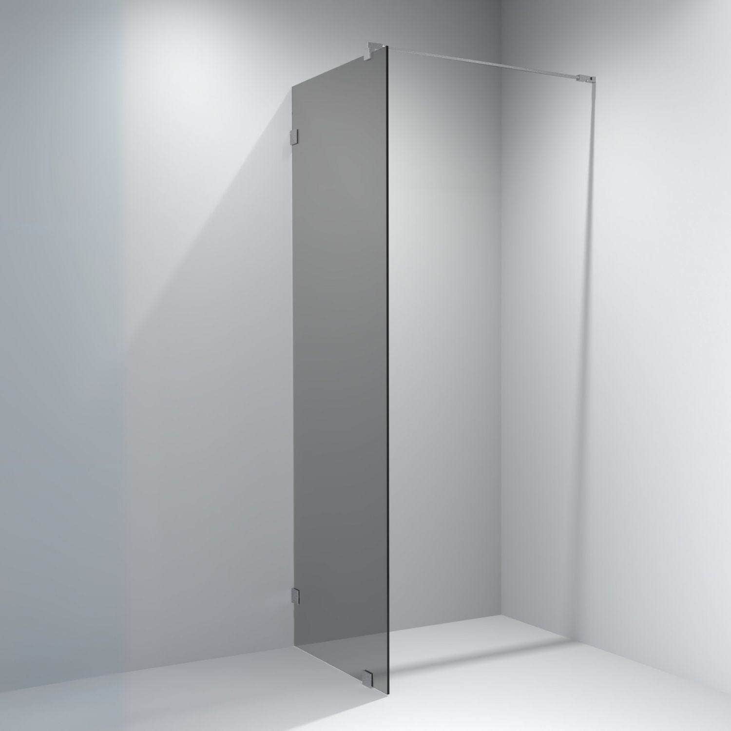 VikingBad Emil Glassfelt - Farget glass Krom / 120cm / Sotet glass VikingBad Dusjvegg VB-117887