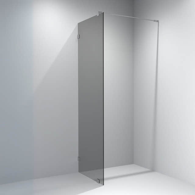 VikingBad Emil Glassfelt - Farget glass Krom / 120cm / Sotet glass VikingBad Dusjvegg VB-117887