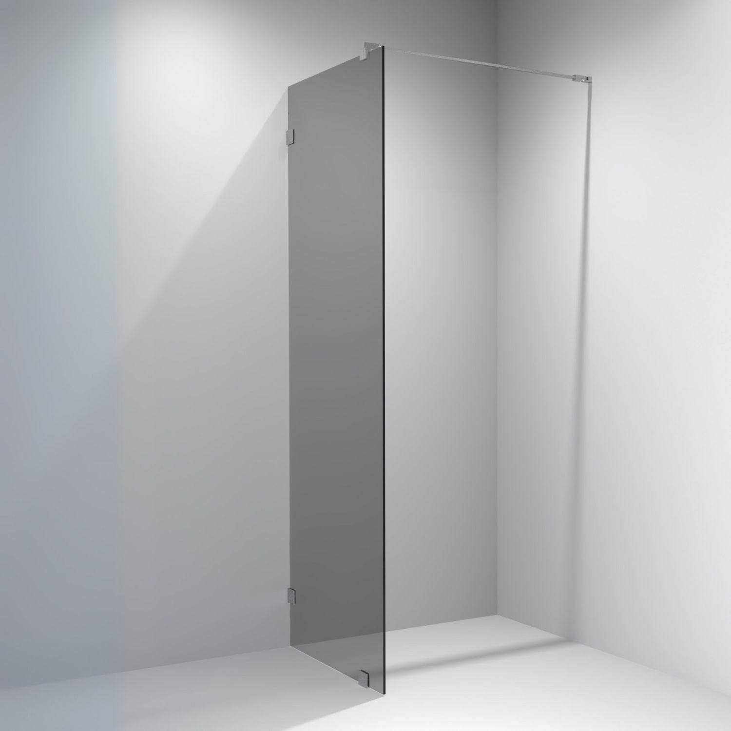 VikingBad Emil Glassfelt - Farget glass Krom / 90cm / Sotet glass VikingBad Dusjvegg VB-117881