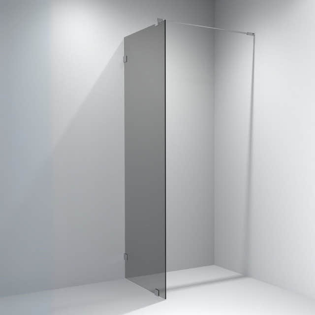 VikingBad Emil Glassfelt - Farget glass Krom / 90cm / Sotet glass VikingBad Dusjvegg VB-117881