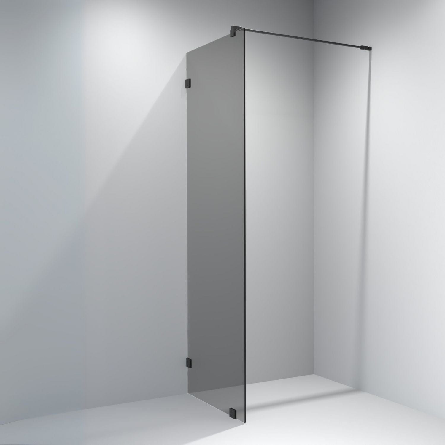 VikingBad Emil Glassfelt - Farget glass Svart / 120cm / Sotet glass VikingBad Dusjvegg VB-117888