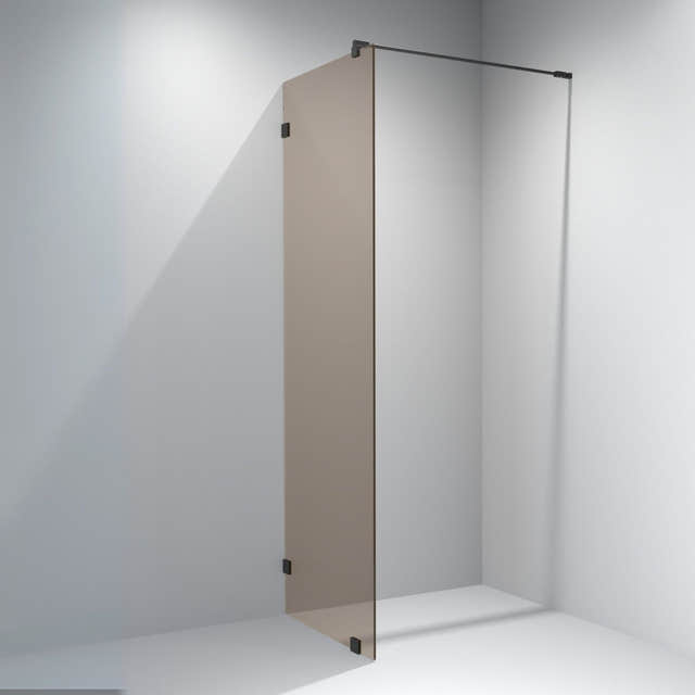 VikingBad Emil Glassfelt - Farget glass Svart / 90cm / bronse glass VikingBad Dusjvegg VB-117891