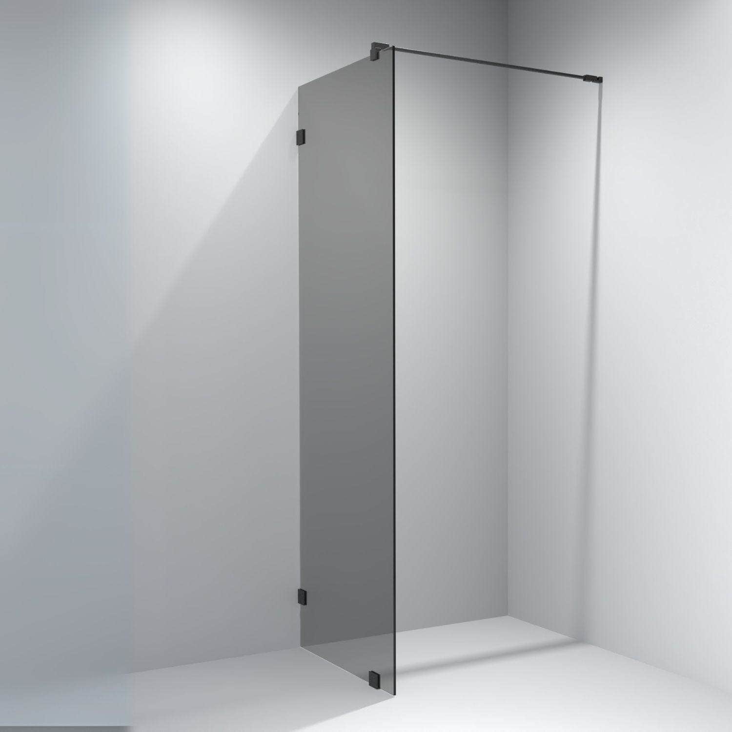 VikingBad Emil Glassfelt - Farget glass Svart / 90cm / Sotet glass VikingBad Dusjvegg VB-117882