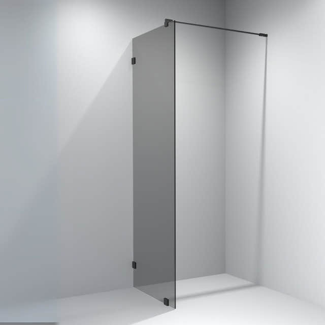 VikingBad Emil Glassfelt - Farget glass Svart / 90cm / Sotet glass VikingBad Dusjvegg VB-117882