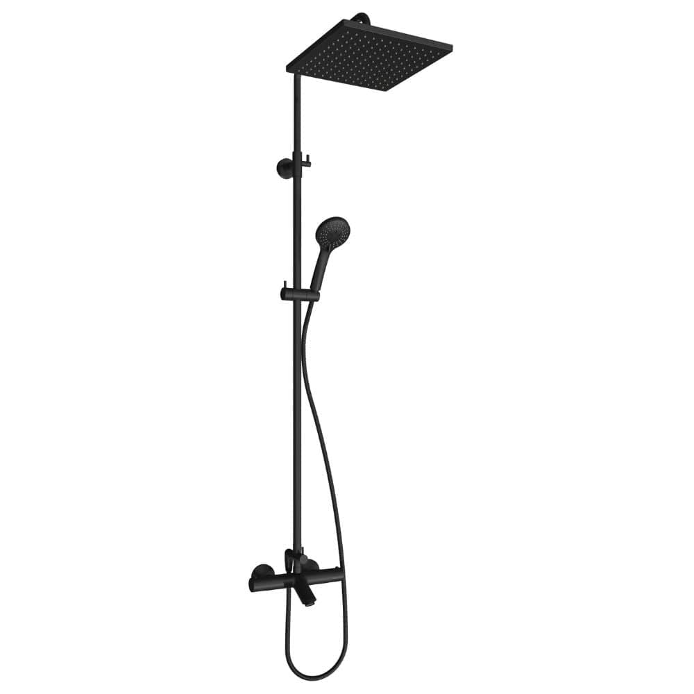 VikingBad Falk Rett Takdusj for badekar Svart matt VikingBad Takdusj VB-117049