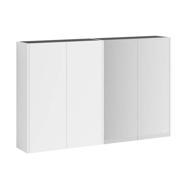 VikingBad Fay Dobbel Veggskap 2/4 Speil Hvit matt VikingBad Sideskap bad VB-119192