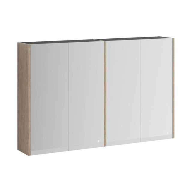 VikingBad Fay Dobbel Veggskap med Speil Eik VikingBad Sideskap bad VB-119190
