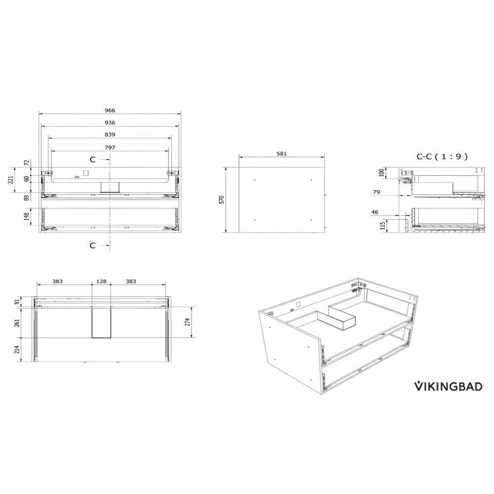 VikingBad Fay Servantskap med Lang Sideplate VikingBad Servantskap
