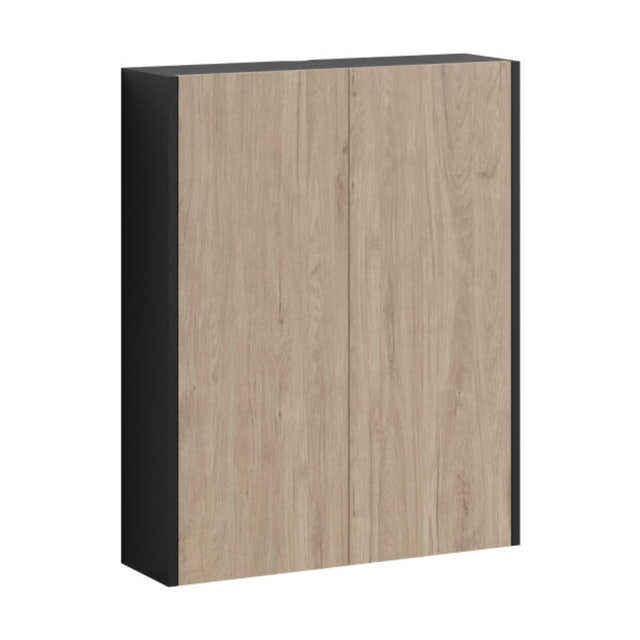 VikingBad Fay Veggskap uten Speil Svart matt/eik VikingBad Sideskap bad VB-119183