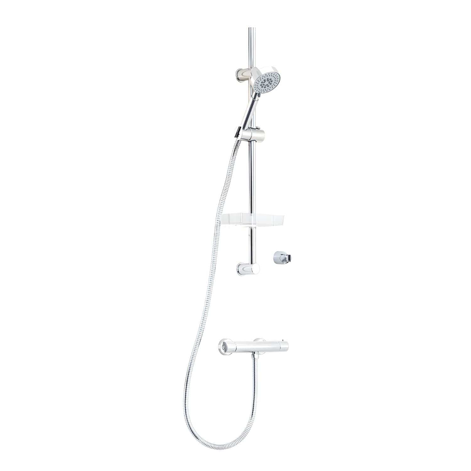 VikingBad Frida Dusjsett Justerbart toppfeste (max 88cm c/c) Krom VikingBad Dusjsett VB-109045