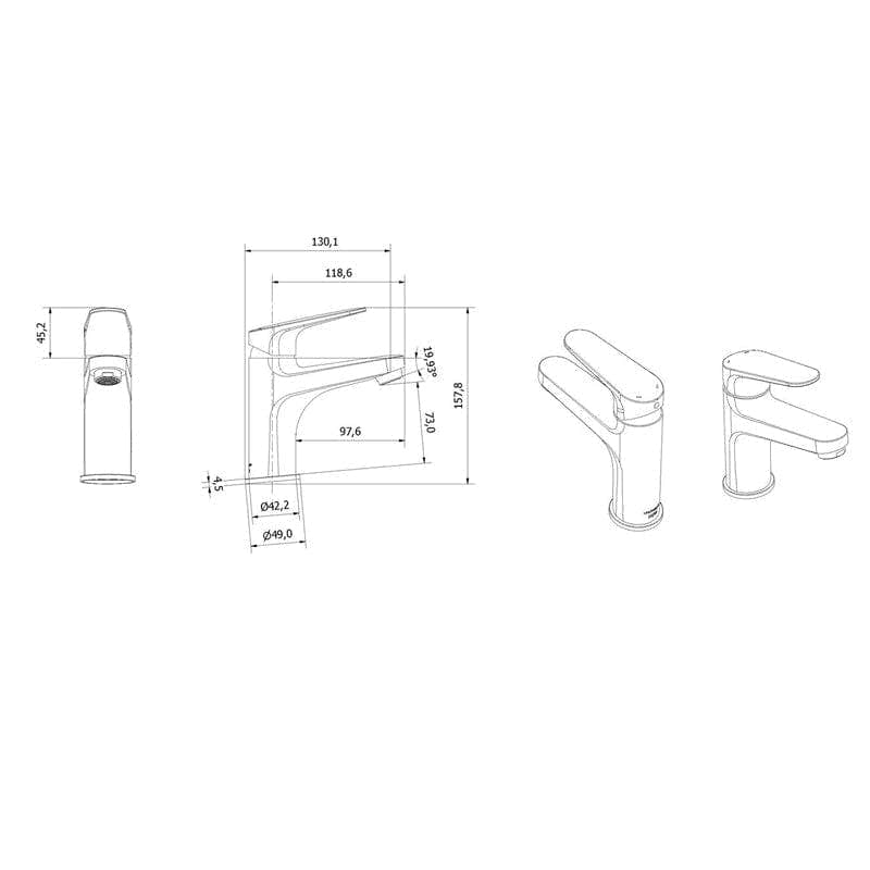 VikingBad FRIGG Servantbatteri Krom VikingBad Servantbatteri VB-016094-01