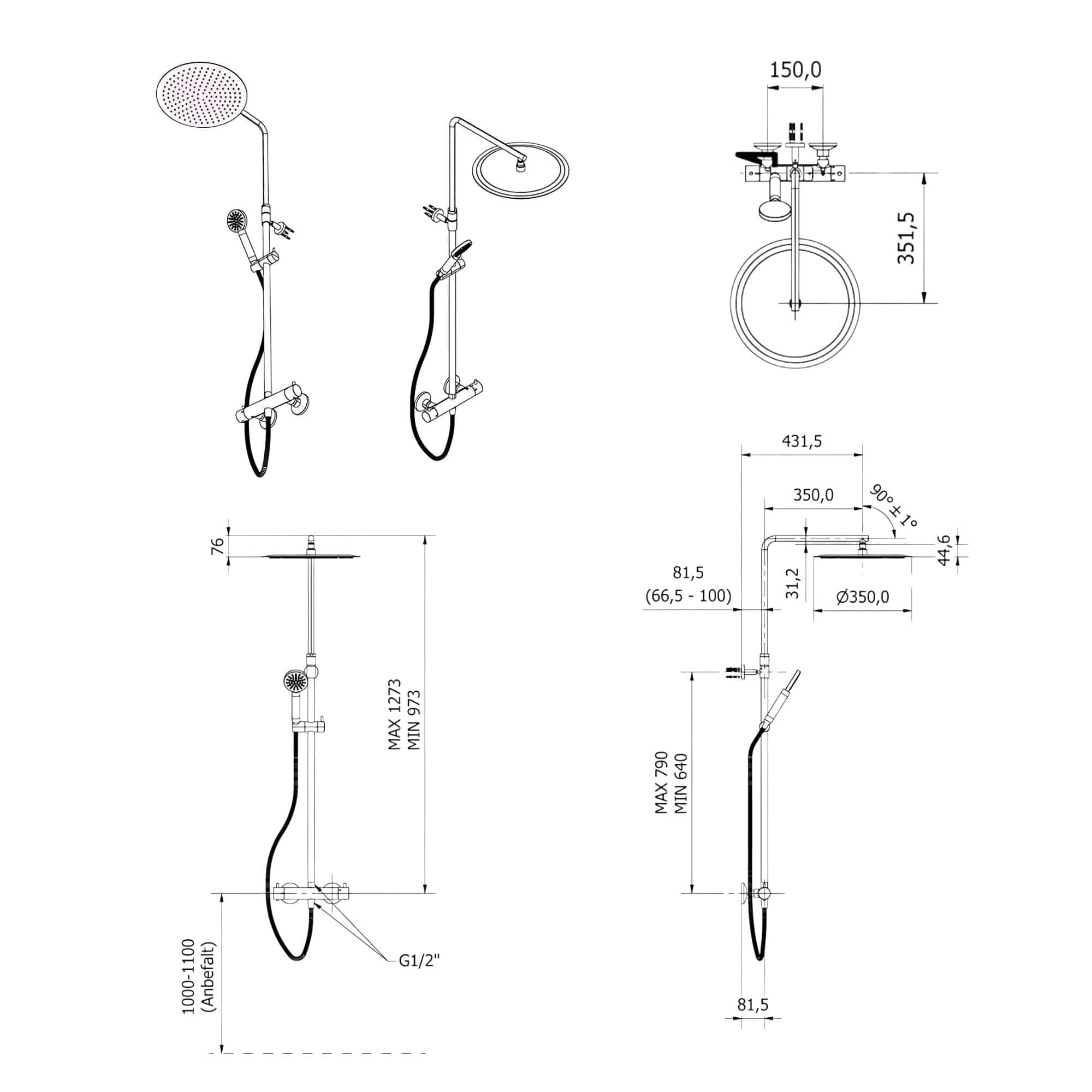 VikingBad Hedda Rainshower Rund VikingBad Takdusj