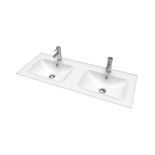 VikingBad LEA D46 Glasservant - møbelservant Hvit matt / 120cm dobbel VikingBad Møbelservant VB-017128-01