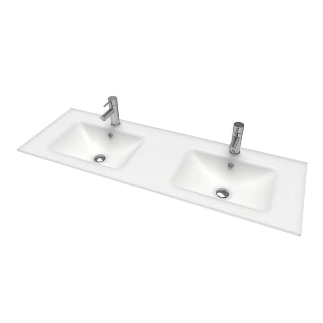 VikingBad LEA D46 Glasservant - møbelservant Hvit matt / 140cm dobbel VikingBad Møbelservant VB-017129-01