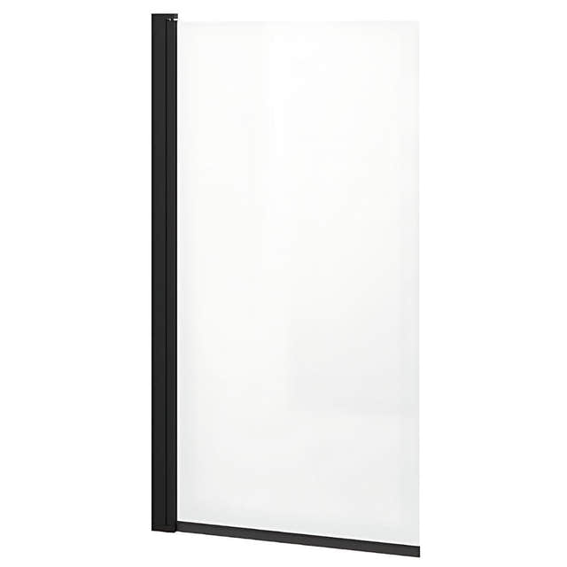 VikingBad Liam Badekarvegg H150cm klart glass Svart matt / 70cm / Klart glass VikingBad Badekarvegg VB-003239-01