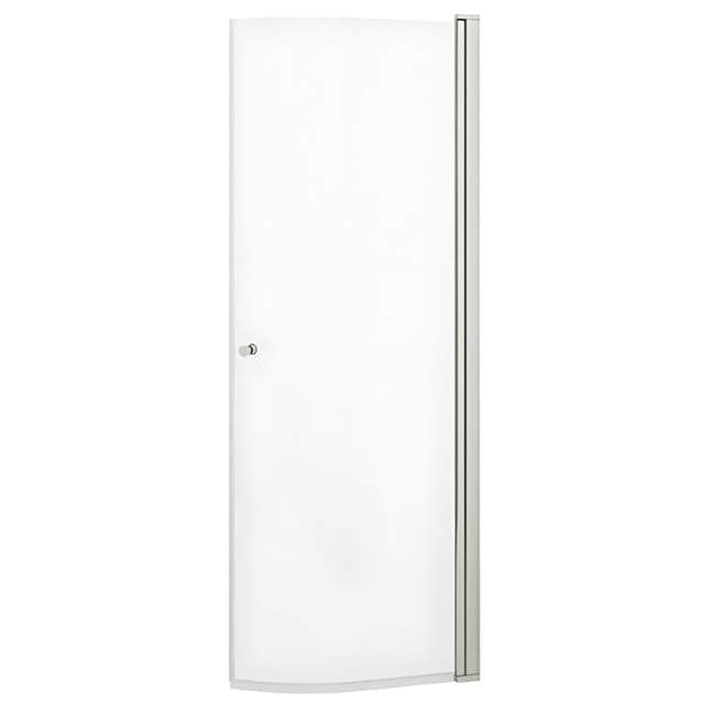 VikingBad Liam Dusjdør Buet H195cm Sølv / 80cm høyre / Klart glass VikingBad Dusjdør VB-003726-01