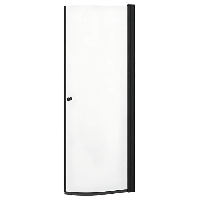 VikingBad Liam Dusjdør Buet H195cm Svart matt / 80cm høyre / Klart glass VikingBad Dusjdør VB-003728-01
