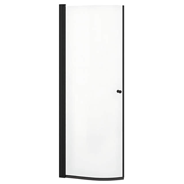 VikingBad Liam Dusjdør Buet H195cm Svart matt / 80cm venstre / Klart glass VikingBad Dusjdør VB-003727-01