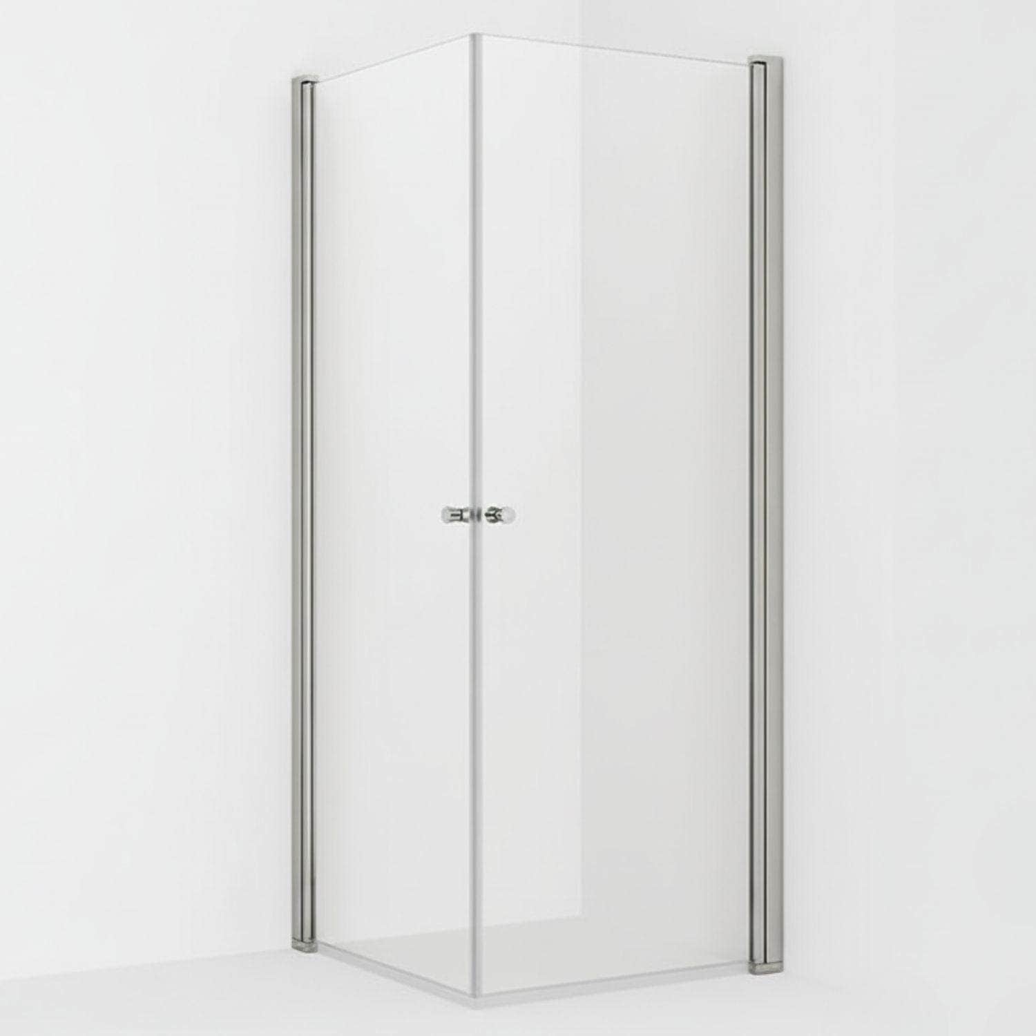 VikingBad LIAM Dusjhjørne Rett H195cm Sølv / 70x70cm / Klart glass VikingBad Dusjhjørne VB-112127