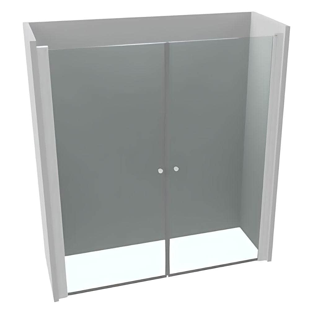 VikingBad Liam Dusjnisje Saloon B80-105cm Sølv / 80cm / Klart glass VikingBad Dusjnisje VB-003821-03