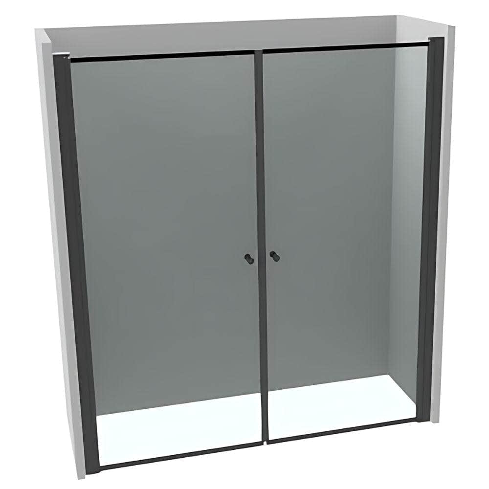 VikingBad Liam Dusjnisje Saloon B80-105cm Svart matt / 105cm / Klart glass VikingBad Dusjnisje VB-003824-08