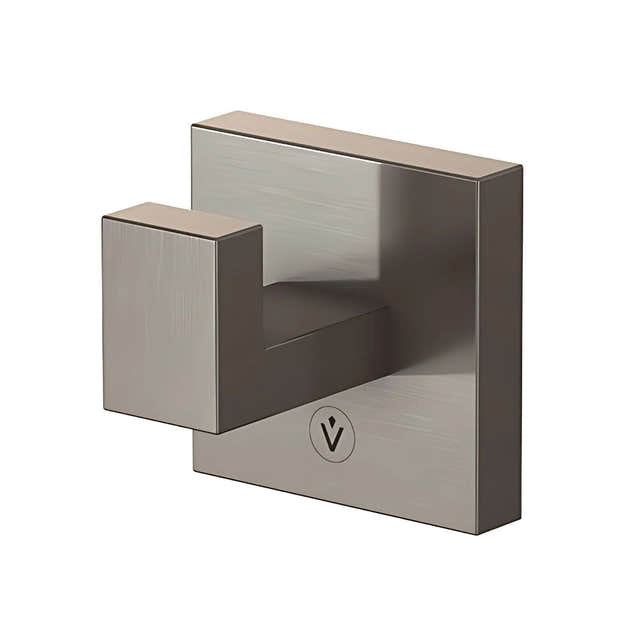 VikingBad Luna Rett Håndkleknagg Børstet grå VikingBad Knagger VB-017927-06