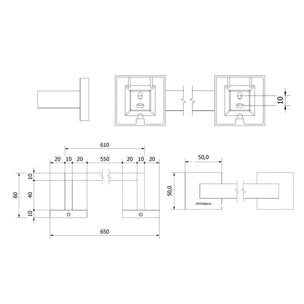 OUTLET: Vikingbad Luna Rett Håndklestang L650mm