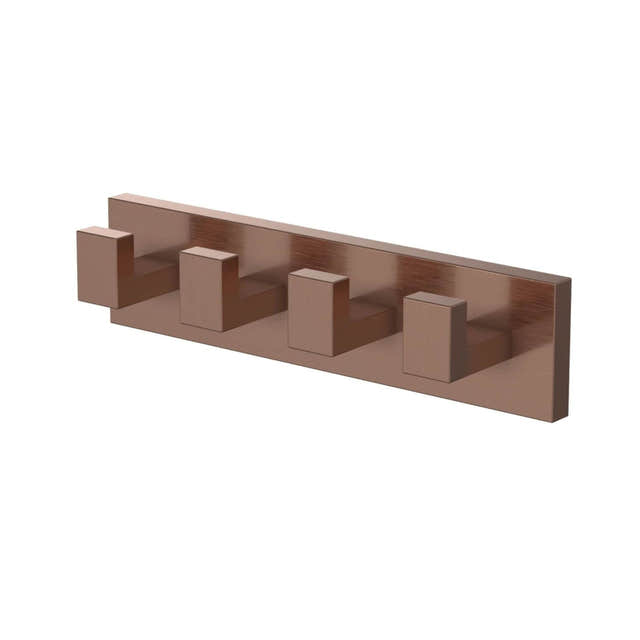 VikingBad Luna Rett Knaggrekke med 4 kroker Børstet roségull VikingBad Knagger VB-017936-08