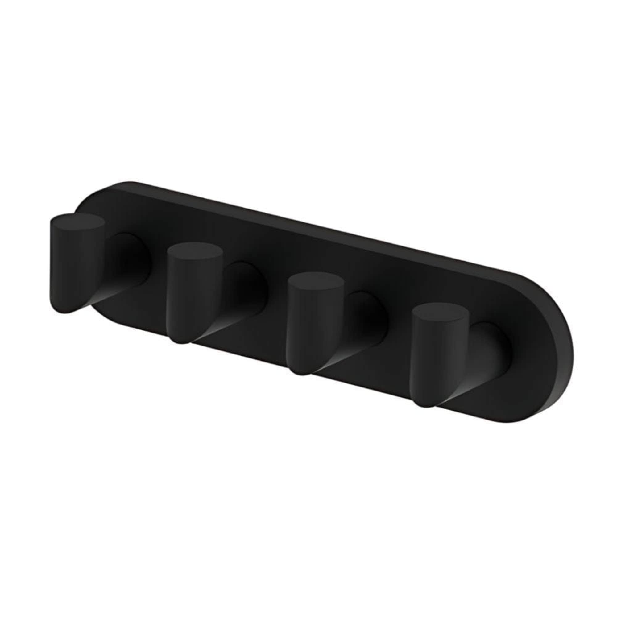 VikingBad Luna Rund Knaggrekke med 4 kroker Svart matt VikingBad Knagger VB-017937-02
