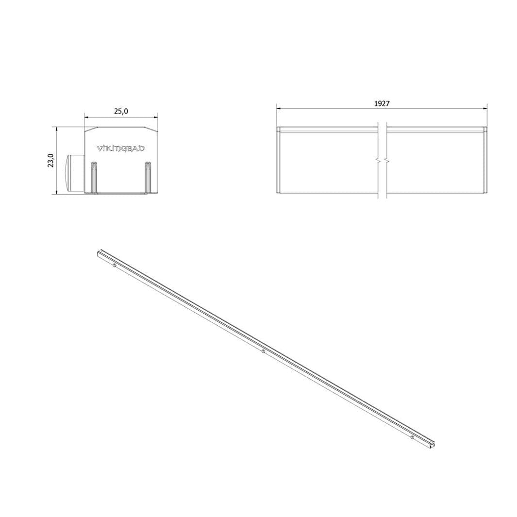 VikingBad Magnetprofil Vegg (Justerbar) Liam H193cm VikingBad Magnetprofil