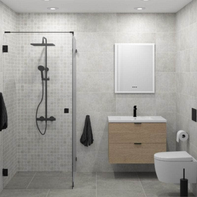 VikingBad MIE 80 Møbelpakke med Ada servant Lys eik / 80cm VikingBad Møbelpakke bad UTG-VB119656