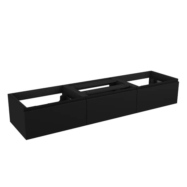 VikingBad Mie Demi Fingergrep Servantskap 180 cm Svart matt / 180cm dobbel VikingBad Servantskap VB-116354