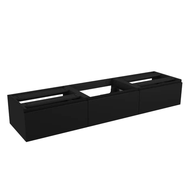 VikingBad Mie Demi Fingergrep Servantskap 180 cm Svart matt / 180cm VikingBad Servantskap VB-116359