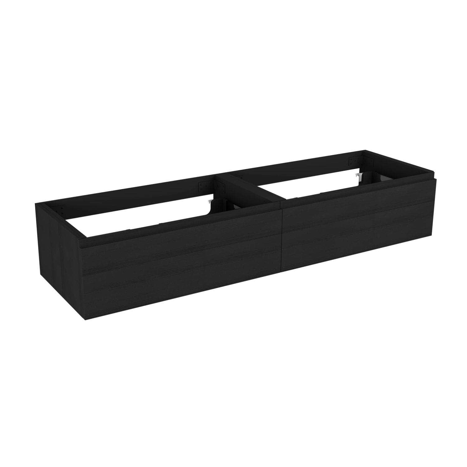 Vikingbad MIE DEMI Fingergrep Servantskap Mål: B(120-200)xH46xD29 cm Svart eik / 120cm dobbel VikingBad Servantskap VB-116221