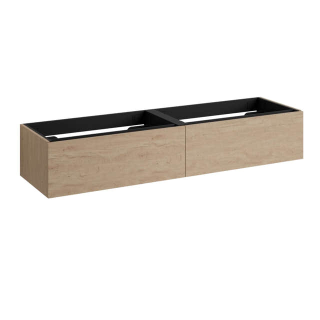 Vikingbad MIE DEMI Slett Servantskap Mål: B(120-180)xH46xD29 cm Skandinavisk eik / 120cm dobbel VikingBad Servantskap VB-118931