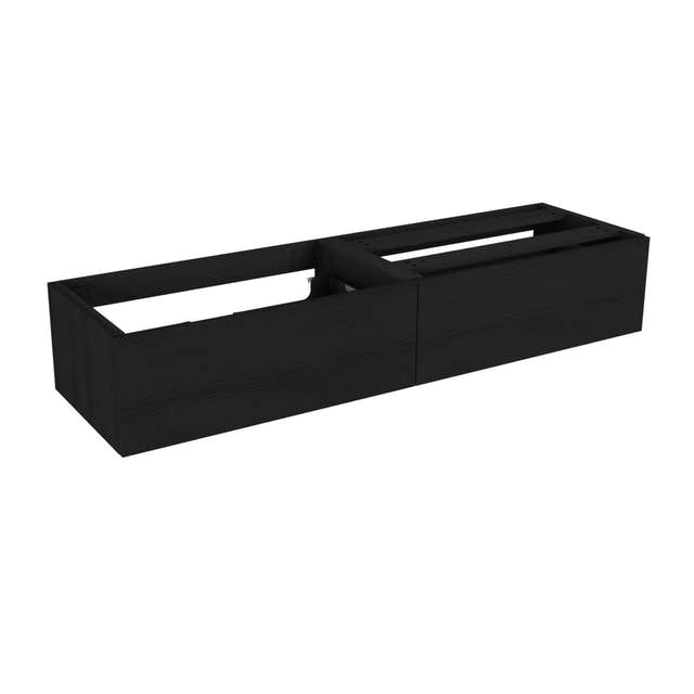 Vikingbad MIE DEMI Slett Servantskap Mål: B(120-180)xH46xD29 cm Svart eik / 120cm dobbel VikingBad Servantskap VB-116261