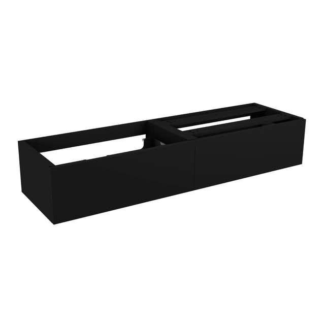 Vikingbad MIE DEMI Slett Servantskap Mål: B(120-180)xH46xD29 cm Svart matt / 120cm dobbel VikingBad Servantskap VB-116262
