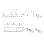 Vikingbad MIE DEMI Slett Servantskap Mål: B(60-180)xH46xD29 cm (3x60)