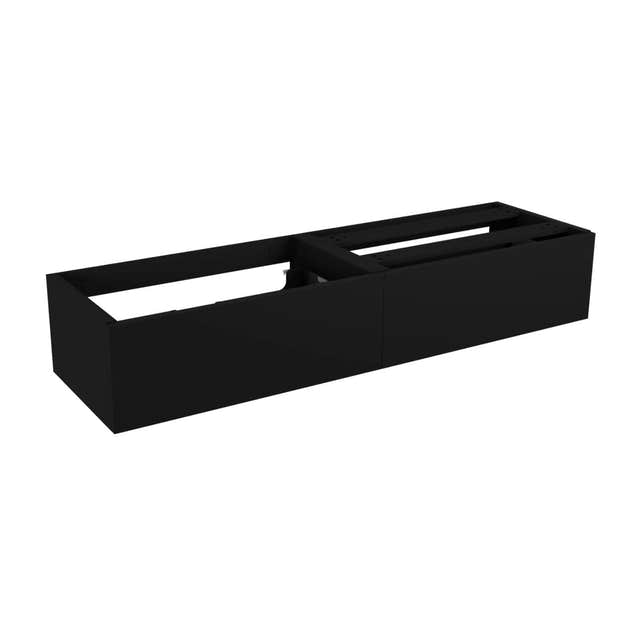Vikingbad MIE DEMI Slett Servantskap Mål: B(60-180)xH46xD29 cm Svart matt / 120cm VikingBad Servantskap VB-116282