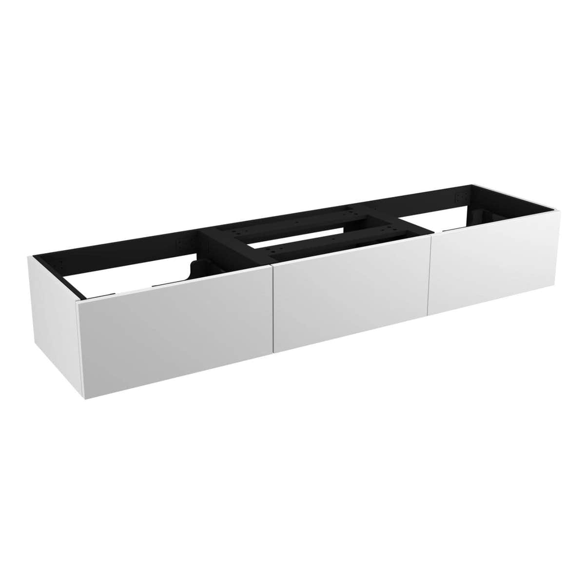 Vikingbad MIE Demi Slett Servantskap Mål: B180xH46xD29 cm (2 Servant) Hvit / 180cm dobbel VikingBad Servantskap VB-116360