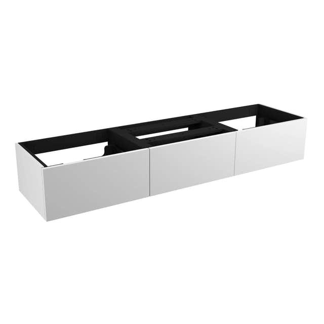 Vikingbad MIE Demi Slett Servantskap Mål: B180xH46xD29 cm (2 Servant) Hvit matt / 180cm dobbel VikingBad Servantskap VB-116361