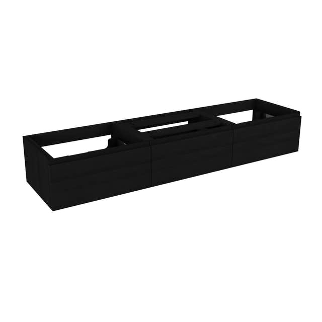 Vikingbad MIE Demi Slett Servantskap Mål: B180xH46xD29 cm (2 Servant) Svart eik / 180cm dobbel VikingBad Servantskap VB-116363