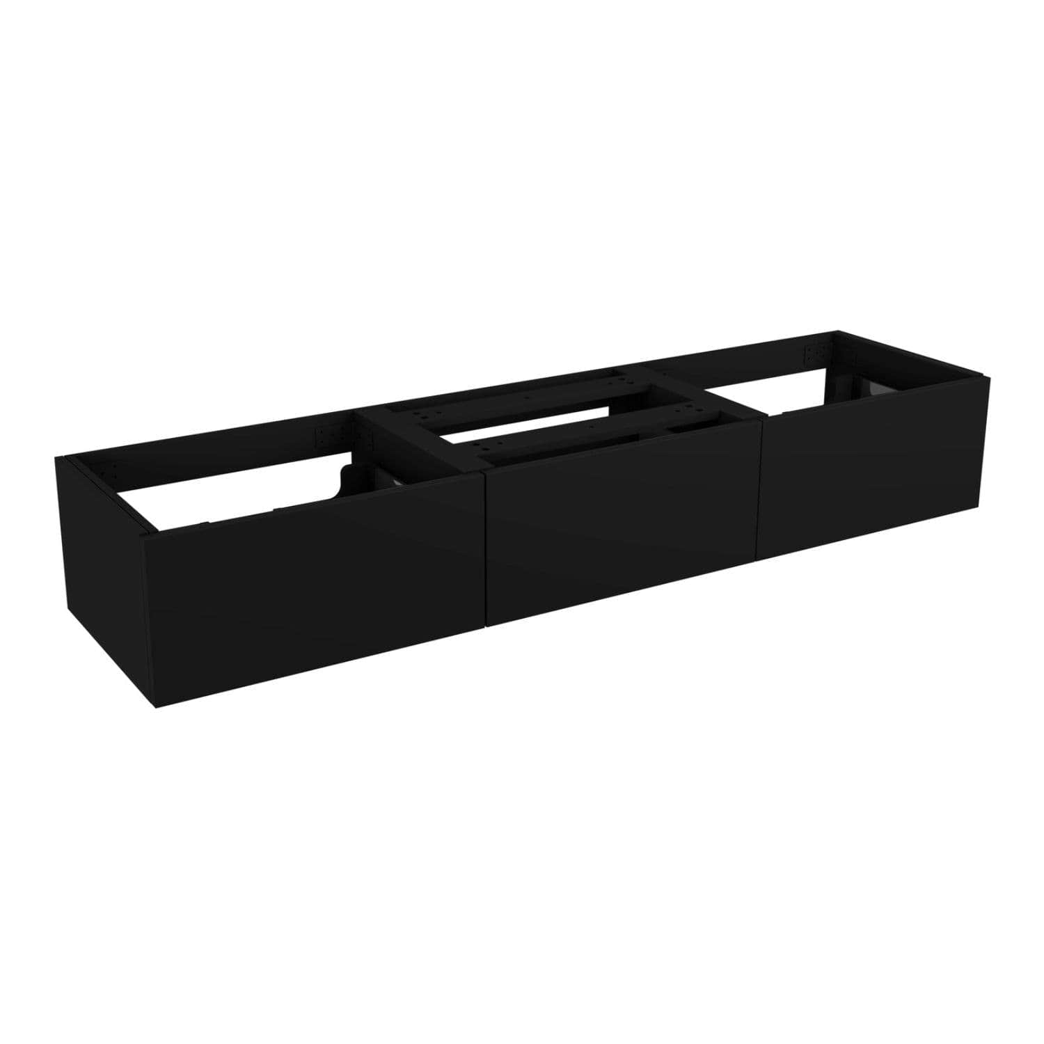 Vikingbad MIE Demi Slett Servantskap Mål: B180xH46xD29 cm (2 Servant) Svart matt / 180cm dobbel VikingBad Servantskap VB-116364